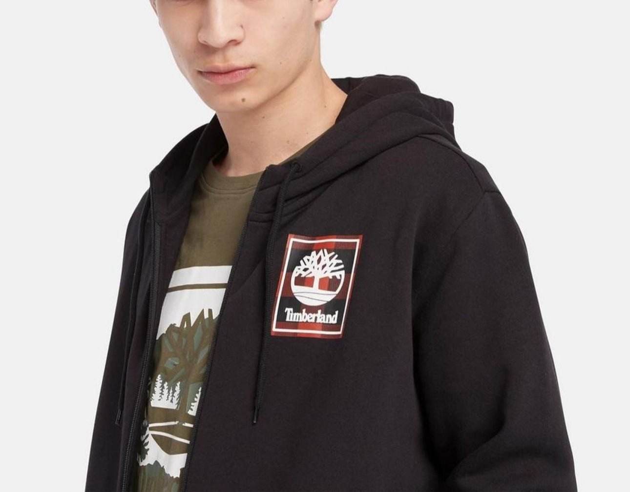 Timberland Buffalo Sweatshirt With Cap And Square Printed Logo - Harbi Brands
