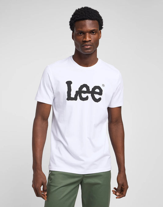 Lee Jeans Wobbly Logo Tee in White