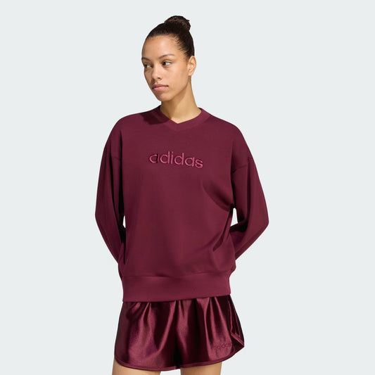 ADIDAS Seasonal Essentials Satin V-Neck Sweatshirt