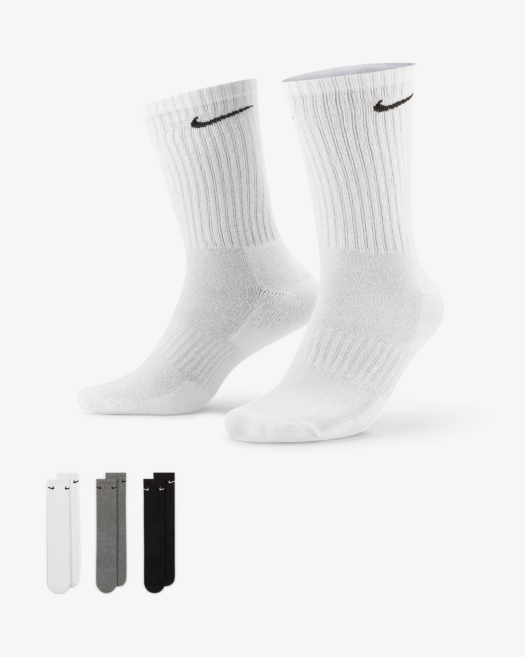 Nike Everyday Cushioned Training Crew Socks (3 Pairs) - Harbi Brands