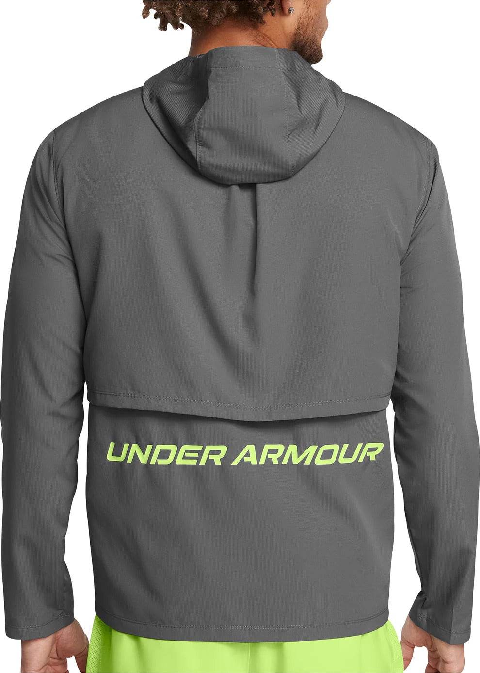 Under Armour Launch Hooded Grey Mens Running Jacket - Harbi Brands