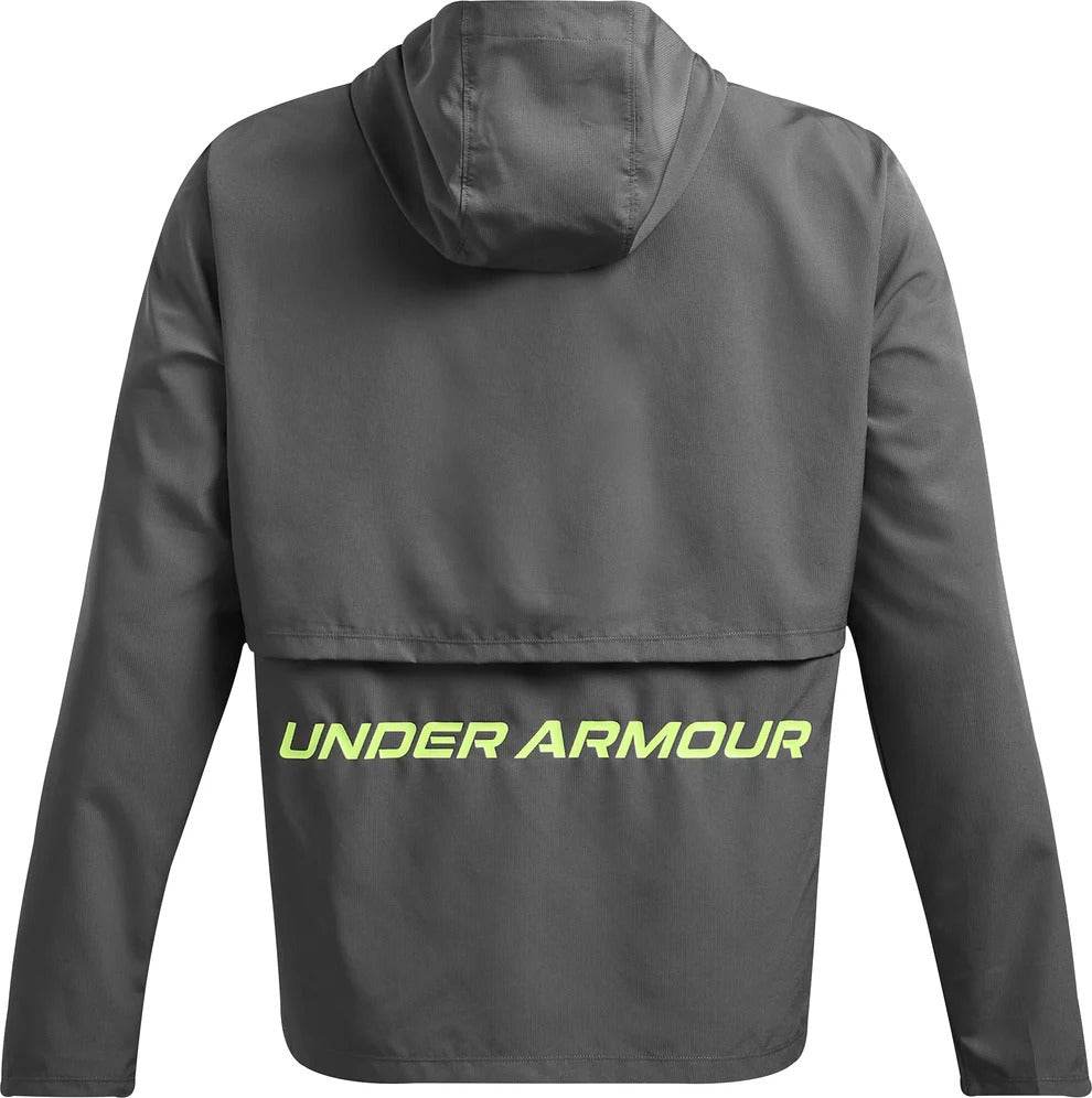 Under Armour Launch Hooded Grey Mens Running Jacket - Harbi Brands