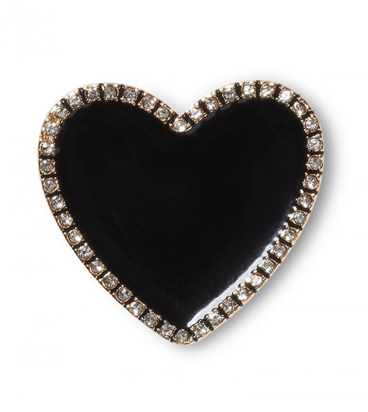 Crocs Jibbitz Charms Black Heart with Gold Outline