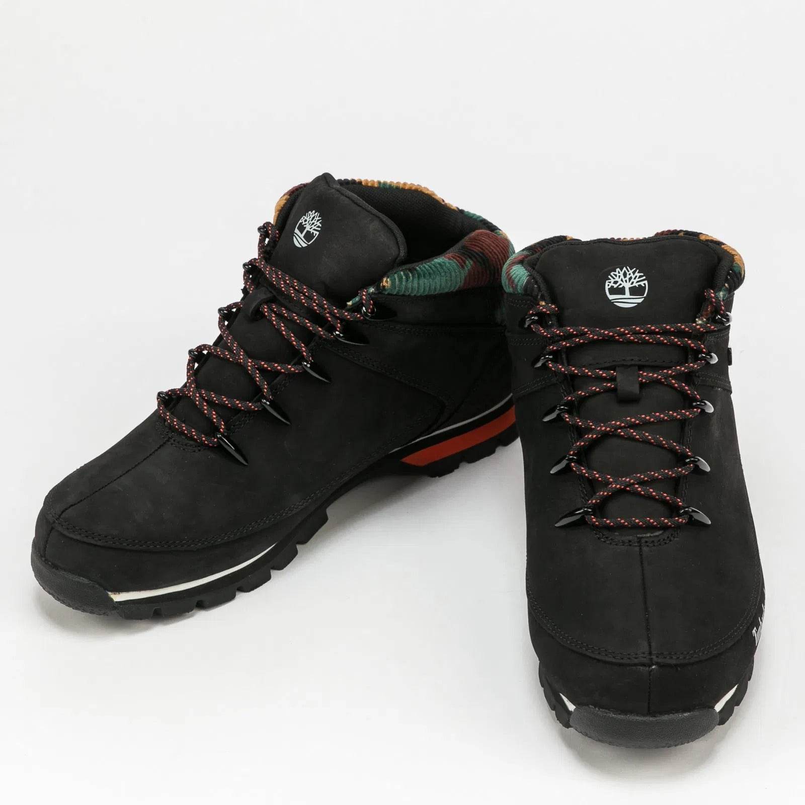 Timberland Boots Euro Sprint Mid Hiker Black Nubuck - Harbi Brands