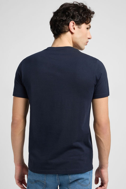 Lee Jeans Wobbly Logo Tee in Navy