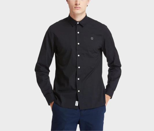 Timberland Buttoned Shirt In Fitted Cut With Embroidered Brand Logo