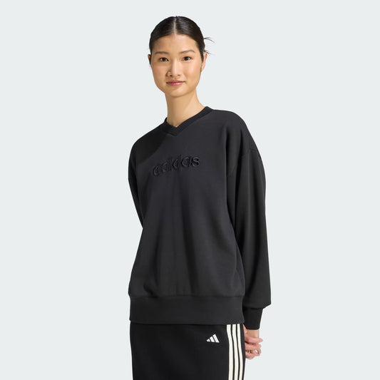 ADIDAS Seasonal Essentials Satin V-Neck Sweatshirt