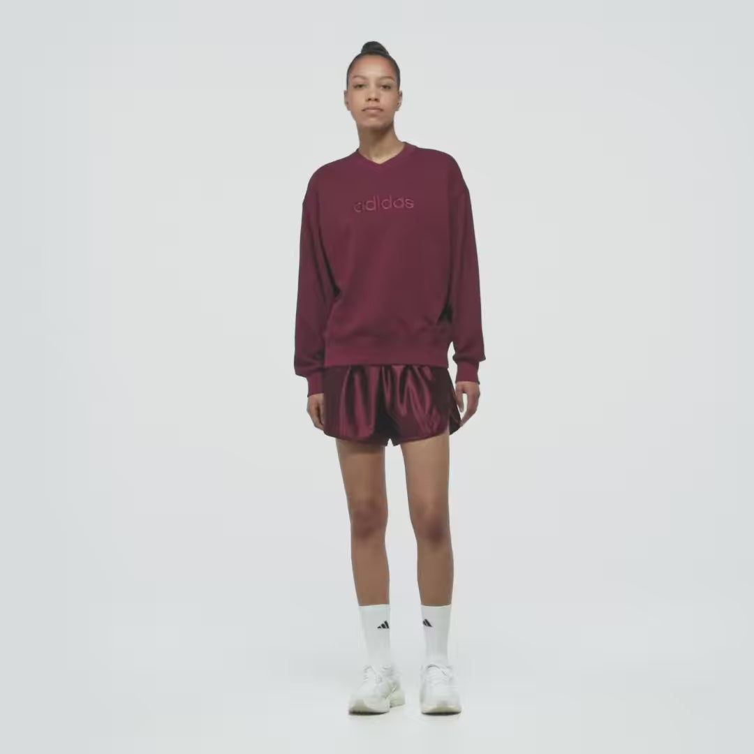 ADIDAS Seasonal Essentials Satin V-Neck Sweatshirt