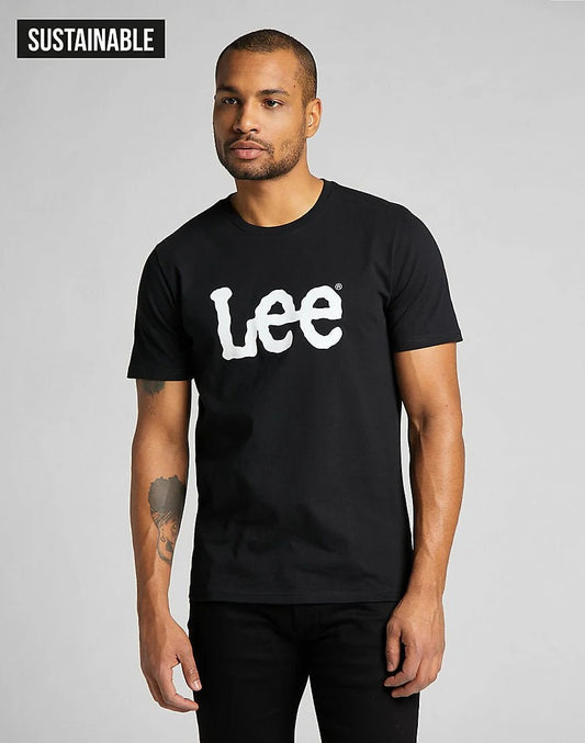 Lee Jeans Wobbly Logo Tee in Black